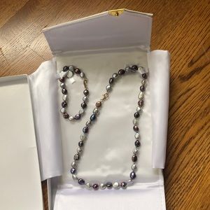 Baroque Cultured Pearl Necklace & Bracelet set